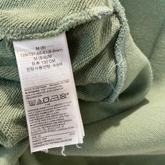 Boy's GAP Kids Green Sweatshirt Size Youth Medium (8) - Picture 4 of 5